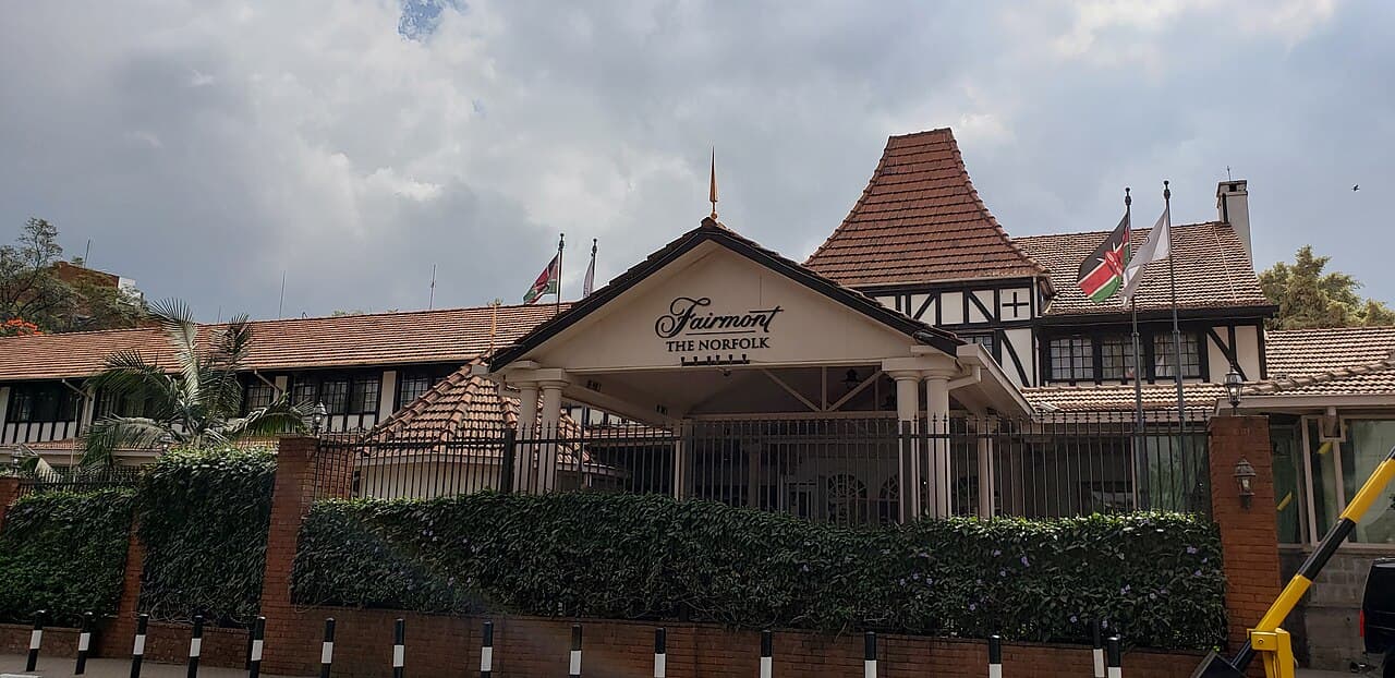Fairmont The Norfolk front entrance, photographed in 2019